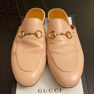 Light Pink Gucci Princetown loafers